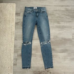 Paige Verdugo Crop Jeans with knee slits rips